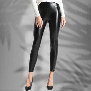 NWT *TAGOO* black pleather leggings XL